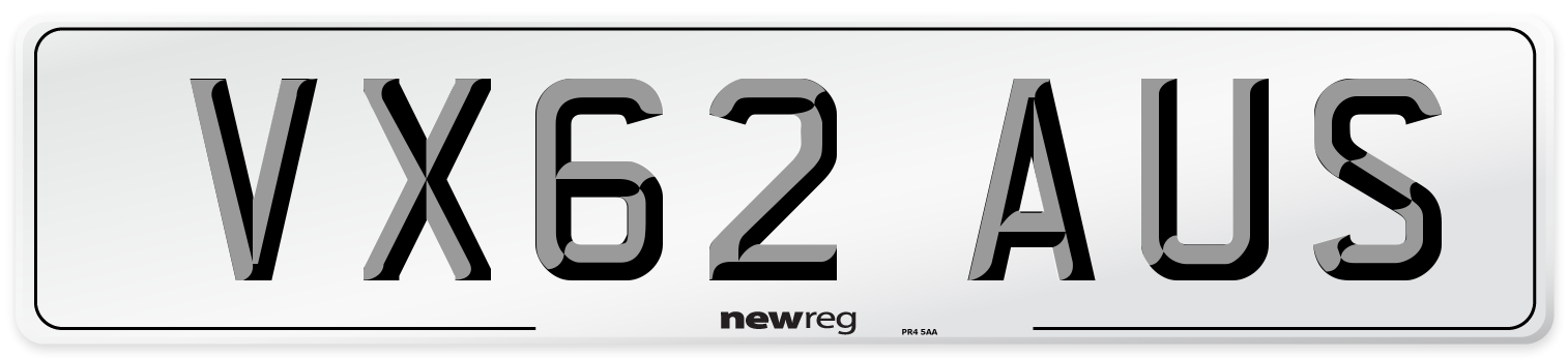 VX62 AUS Number Plate from New Reg